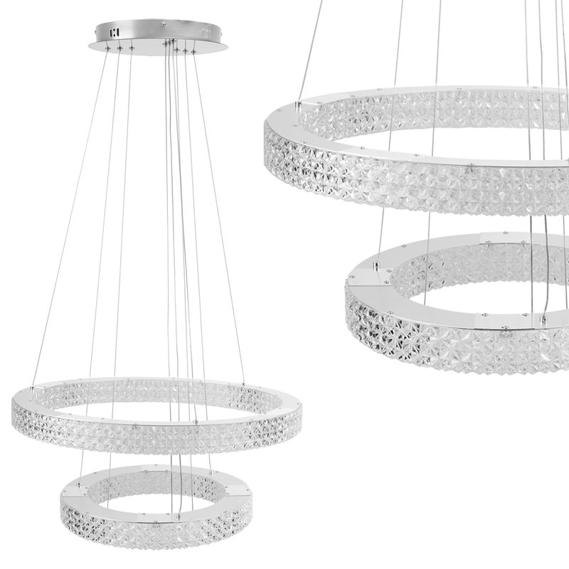 Lampa Sufitowa Wisząca Kryształowa Led Toolight Ms007-Cp Chrom