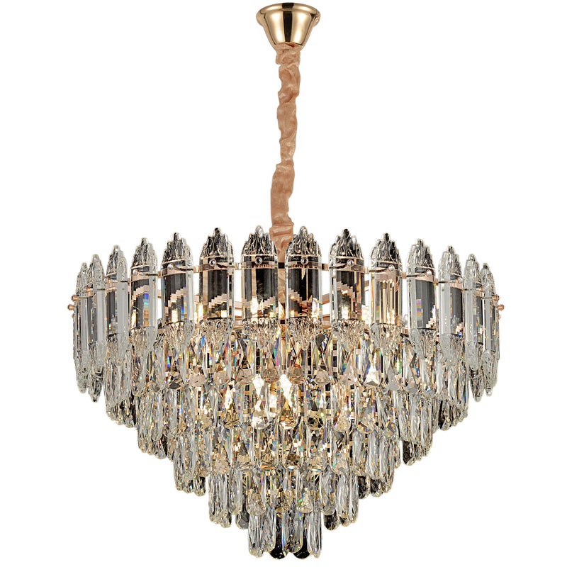 Lampa Sufitowa Wisząca Kryształowa Toolight G057-Cp 50Cm Złoty 50Cm