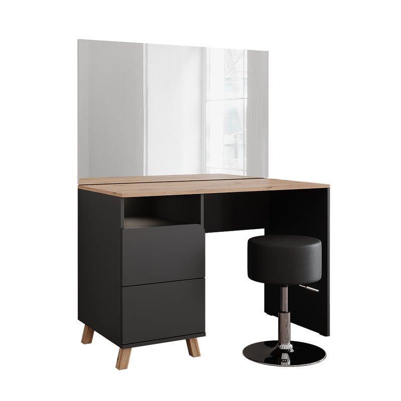 Vicco Stół toaletowy Karen, Antracyt/Artisan, 110 cm z taboretem