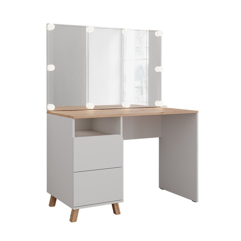 Vicco Stół toaletowy Karen, Biały/Artystyczny, 110 cm z lampkami LED