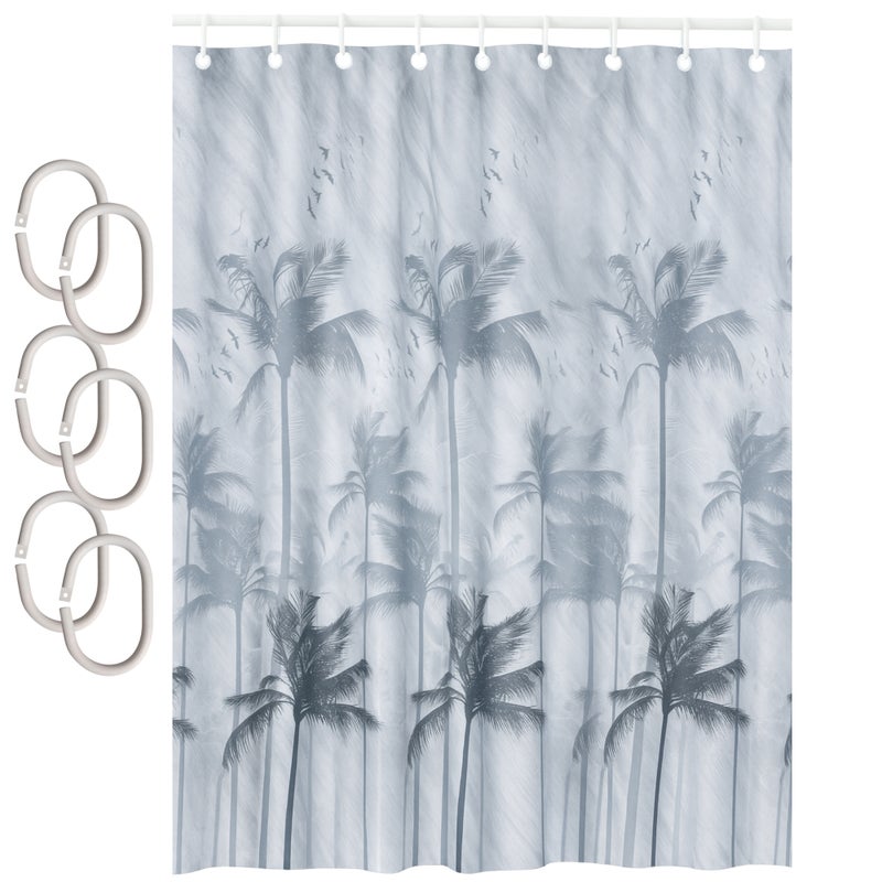 Zasłona prysznicowa Estiva tekstylna 120x200 wzór sztorm