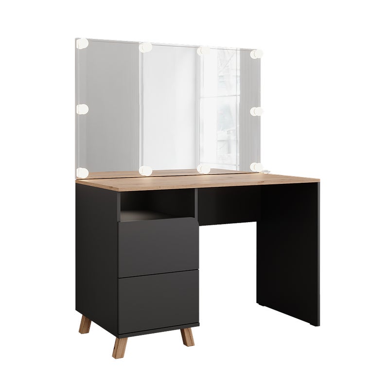 Vicco Stół toaletowy Karen, Antracyt/Artisan, 110 cm z lampkami LED