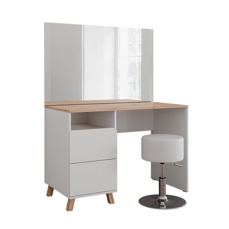 Vicco Stół toaletowy Karen, Biały/Artystyczny, 110 cm z taboretem
