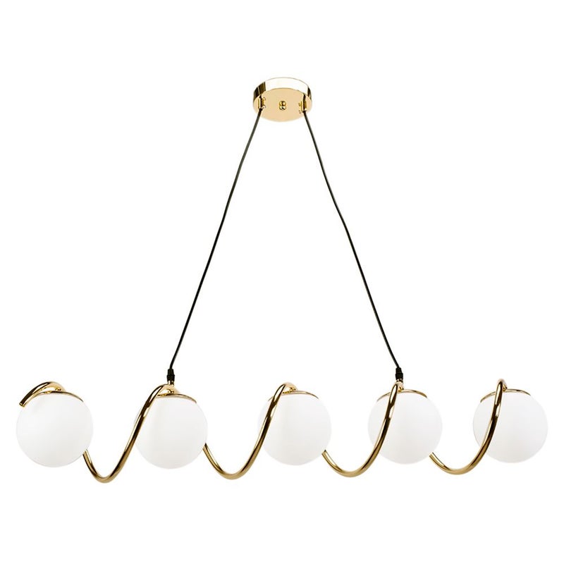 Lampa Sufitowa Wisząca Toolight App1780-5Cp Biały, Złoty, Złoty Szczotkowany