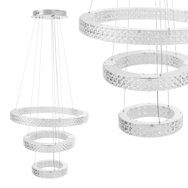 Lampa Sufitowa Wisząca Kryształowa Led Toolight Ms008-Cp Chrom