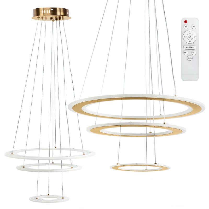 Lampa Sufitowa Wisząca Led Toolight Led G041-3Cp Złoty Szczotkowany