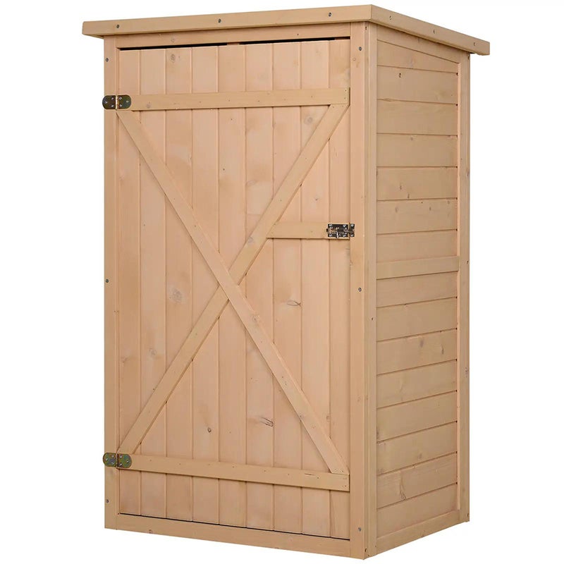 Domek ogrodowy z półkami odpornymi na warunki atmosferyczne 75 x 56 x 115 cm, drewno naturalne