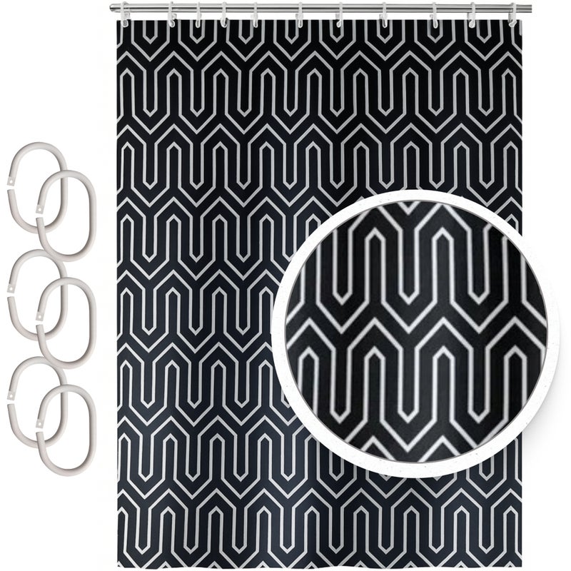 Zasłona prysznicowa Estiva tekstylna 180x200 wzór ethnic