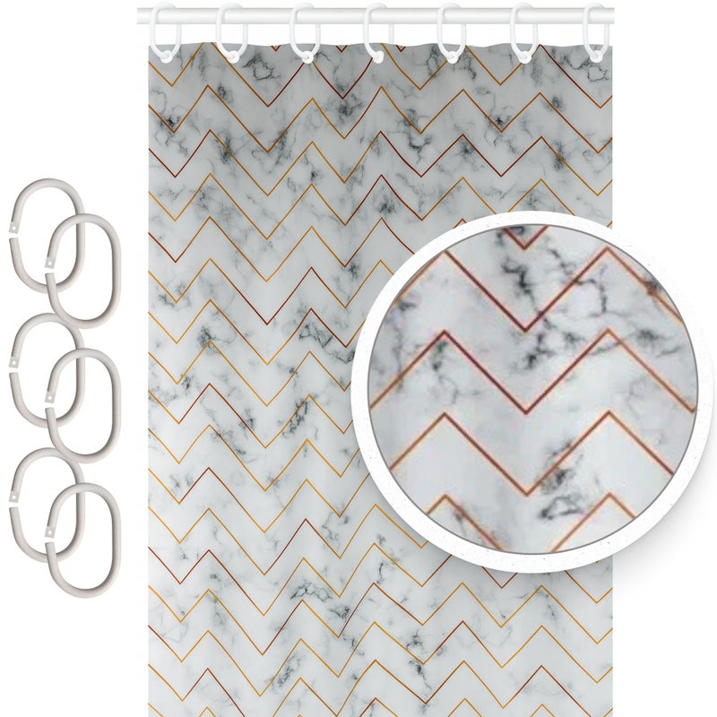 Zasłona prysznicowa Estiva tekstylna 120x200 wzór nova