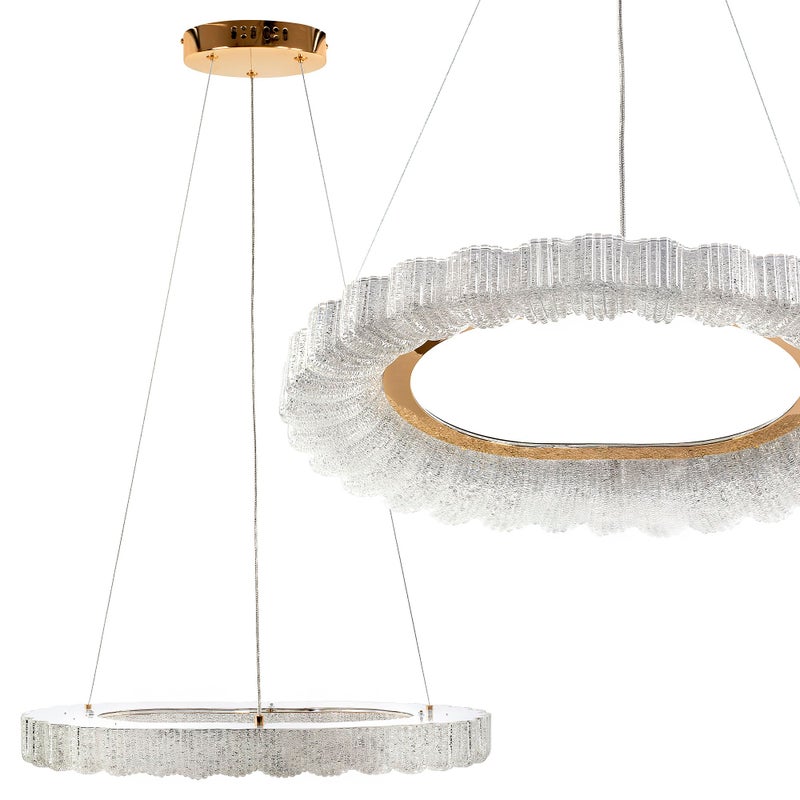 Lampa Sufitowa Wisząca Led Toolight Ms019-Cp Złoty, Różowe Złoto 60Cm