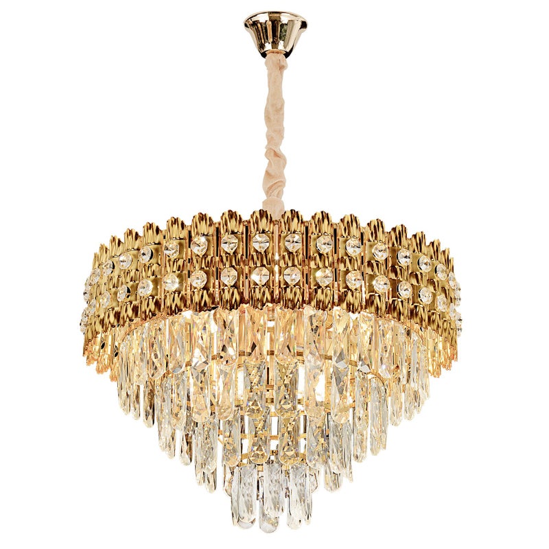 Lampa Sufitowa Wisząca Kryształowa Toolight G058-Cp Złoty 60Cm