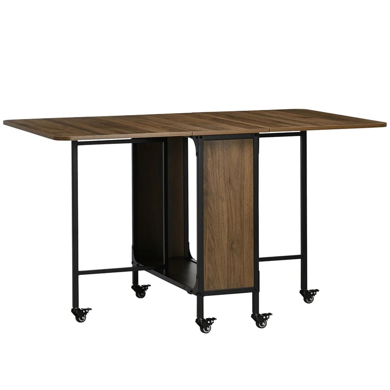 Mobilny stół składany Stół składany, 2 powierzchnie składane, 130 cm x 80 cm x 74 cm, brązowy