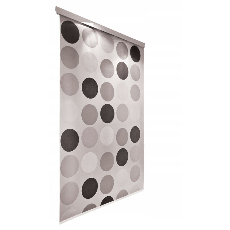 Roleta wannowo-prysznicowa z kasetą Estiva 120x240 cm wzór koła szare grafit