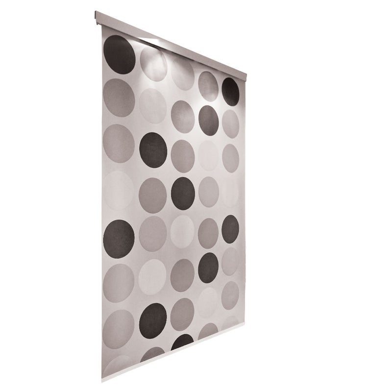 Roleta wannowo-prysznicowa z kasetą Estiva 140x240 cm wzór koła szare grafit