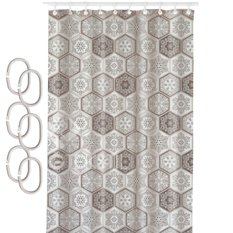 Zasłona prysznicowa Estiva tekstylna 120x200 wzór paisley