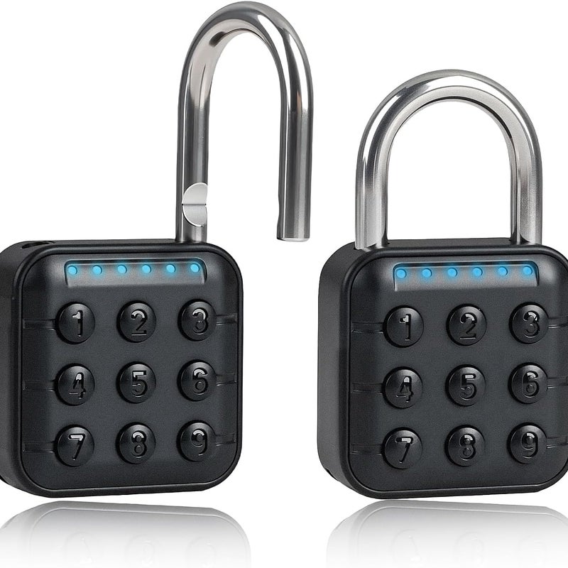 Kłódka elektroniczna, kłódka szyfrowa 6-cyfrowa do szafek, walizek, garaży, bram, szkół, 2 sztuki