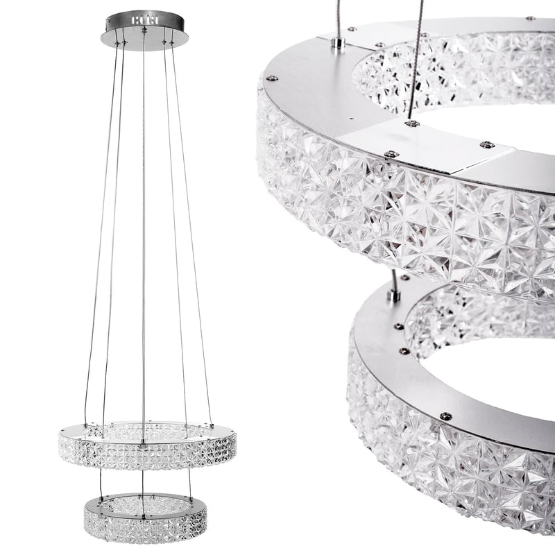 Lampa Sufitowa Wisząca Kryształowa Led Toolight Ms006-Cp Chrom