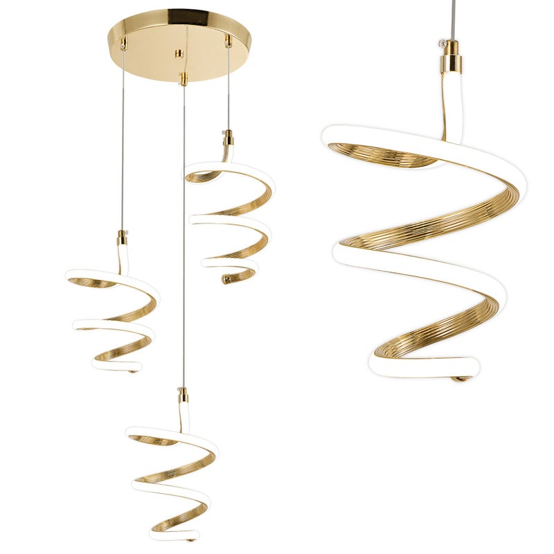 Lampa Sufitowa Wisząca Led Toolight G075-3Cpr Złoty