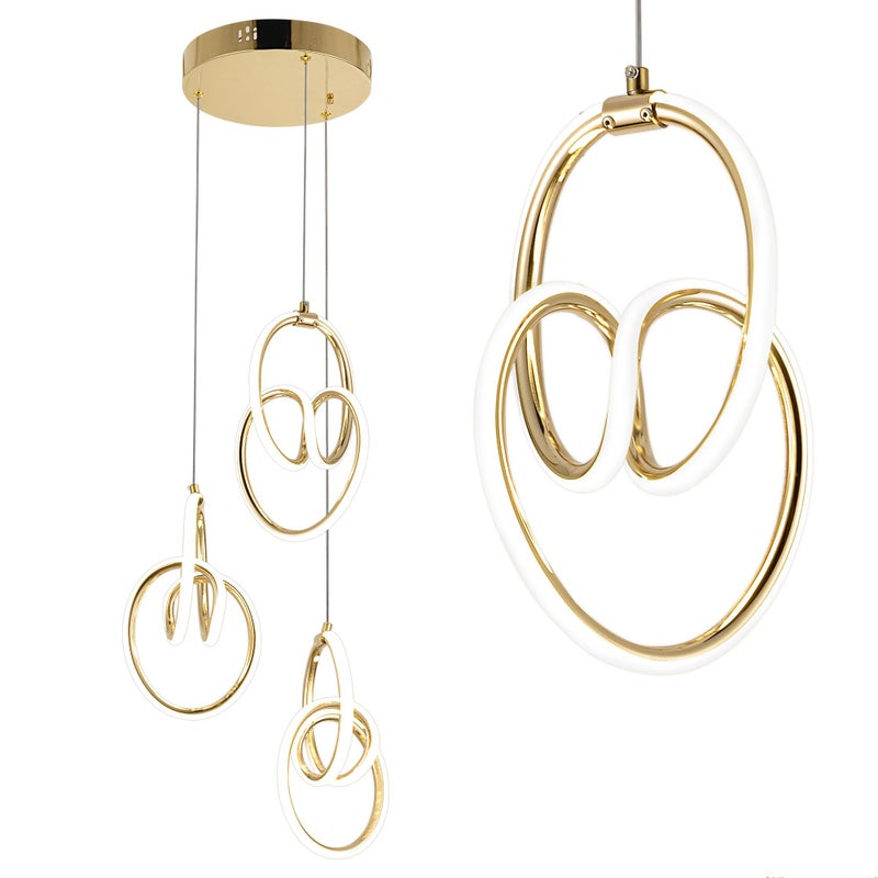 Lampa Sufitowa Wisząca Led Toolight Led G082-3Cpr Złoty