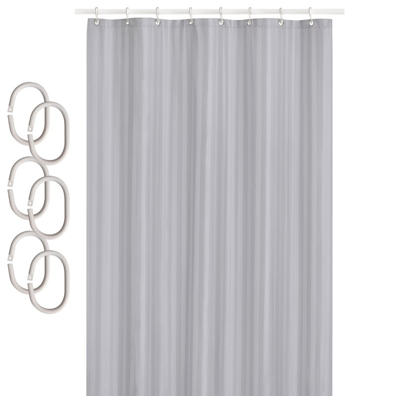 Zasłona prysznicowa Estiva tekstylna 120x200 szara