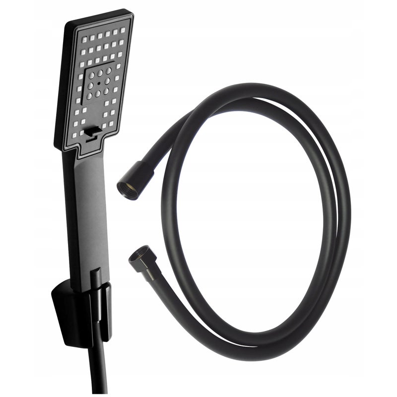 Słuchawka prysznicowa z wężem i uchwytem Estiva ATU Black czarna