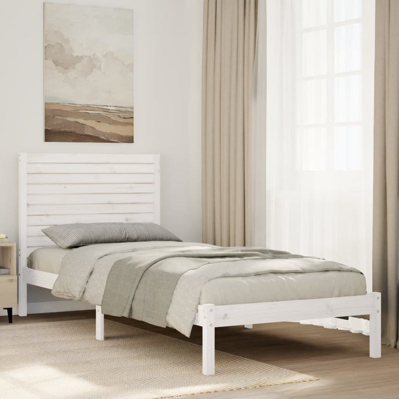 Dłuższe łóżko bez materaca, białe, 90x210 cm, lite drewno vidaXL