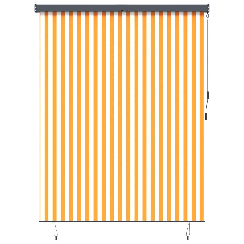 Roleta Biały i Pomarańczowy 200 x 250 cm Materiał i Aluminium vidaXL