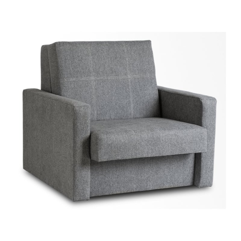 Fotel Rozkładany Wypoczynkowy Jednoosobowy Kanapa Do Spania Szary MILAN 1