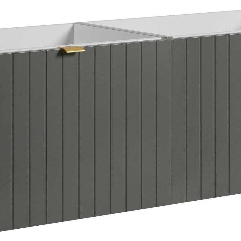Szafka łazienkowa HARMO 120 cm zielona lakierowana frezowany front 4 szuflady