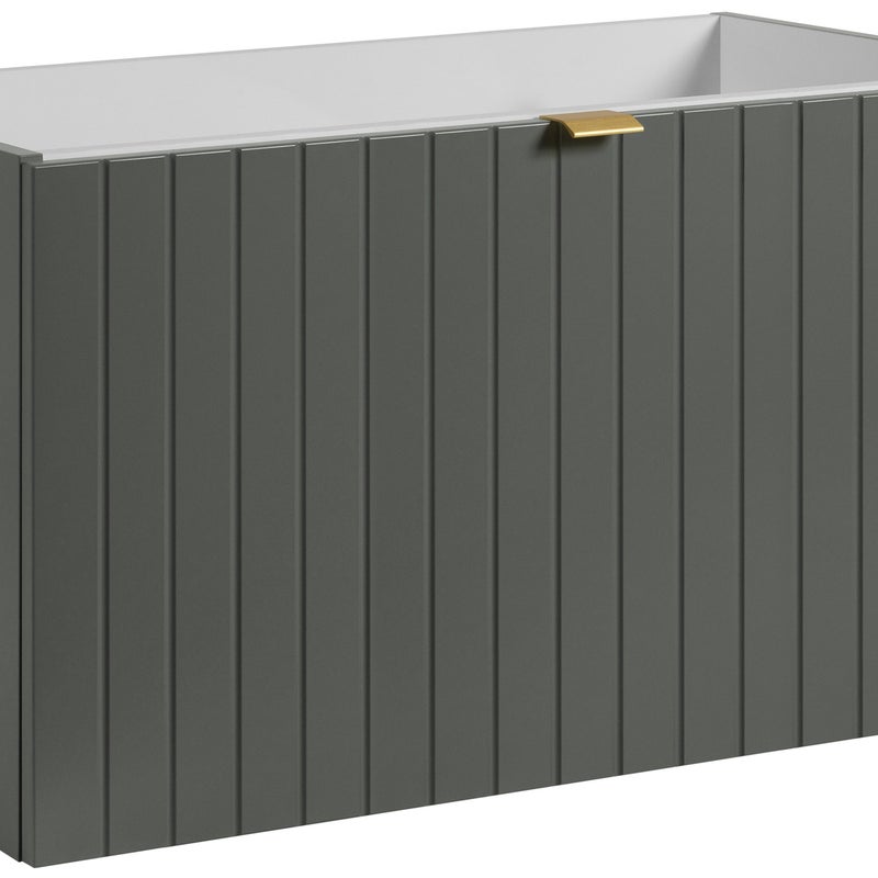 Szafka łazienkowa HARMO 80 cm zielona lakierowana frezowany front 2 szuflady