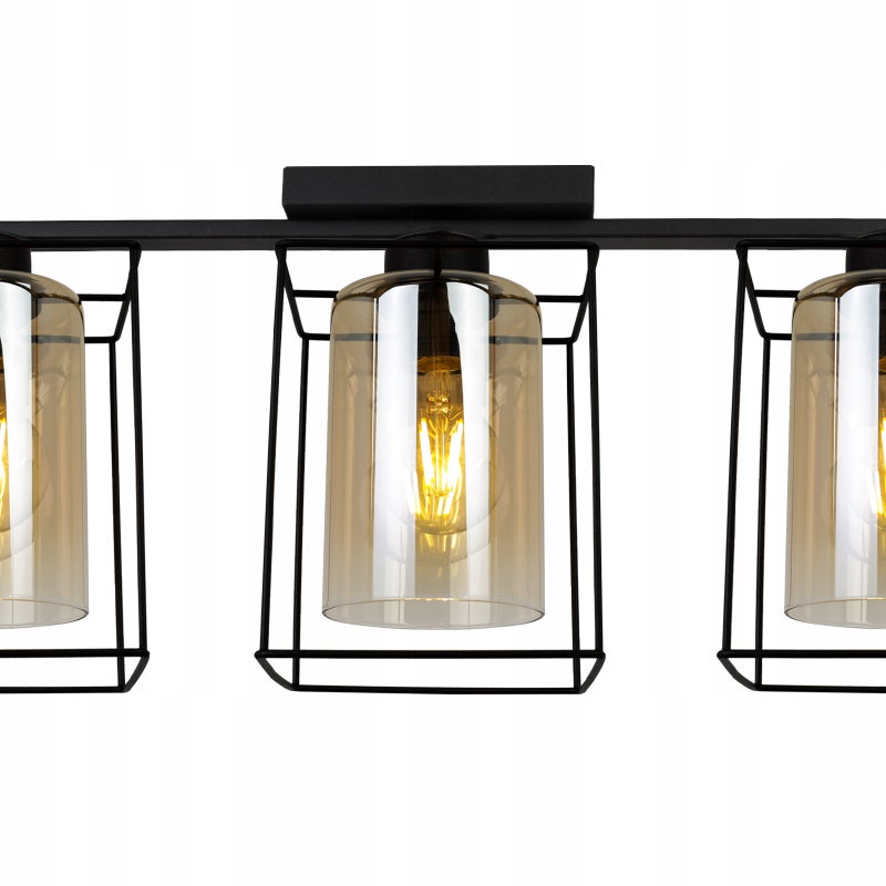 Lampa sufitowa wisząca modern 3xE27 klosz owalny miodowy Light Home LH