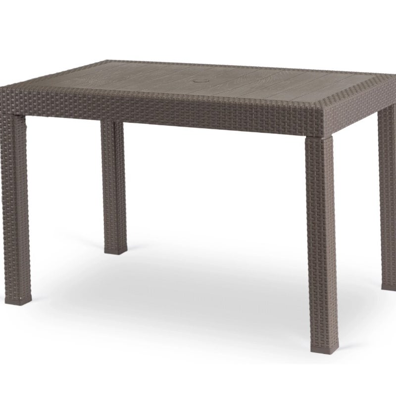 Stół Ogrodowy Plastikowy Na Taras Ogród Duży Brązowy FARGO 120cm