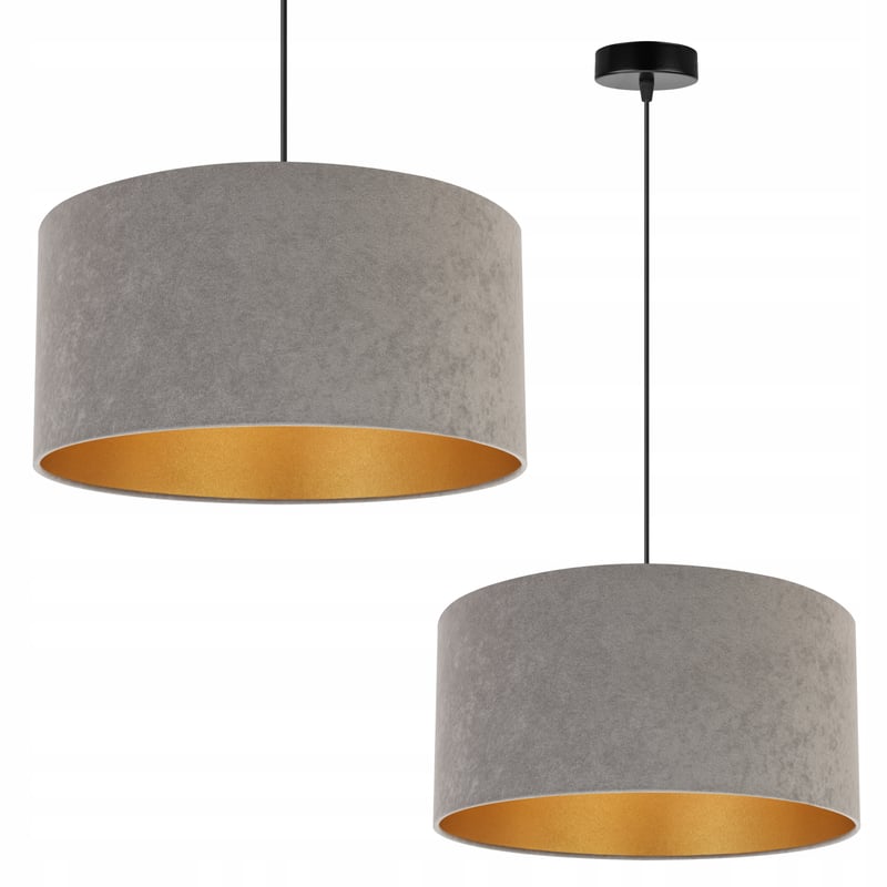 Lampa sufitowa wisząca modern 1xE27 klosz okrągły złoty/szary Light Home LH