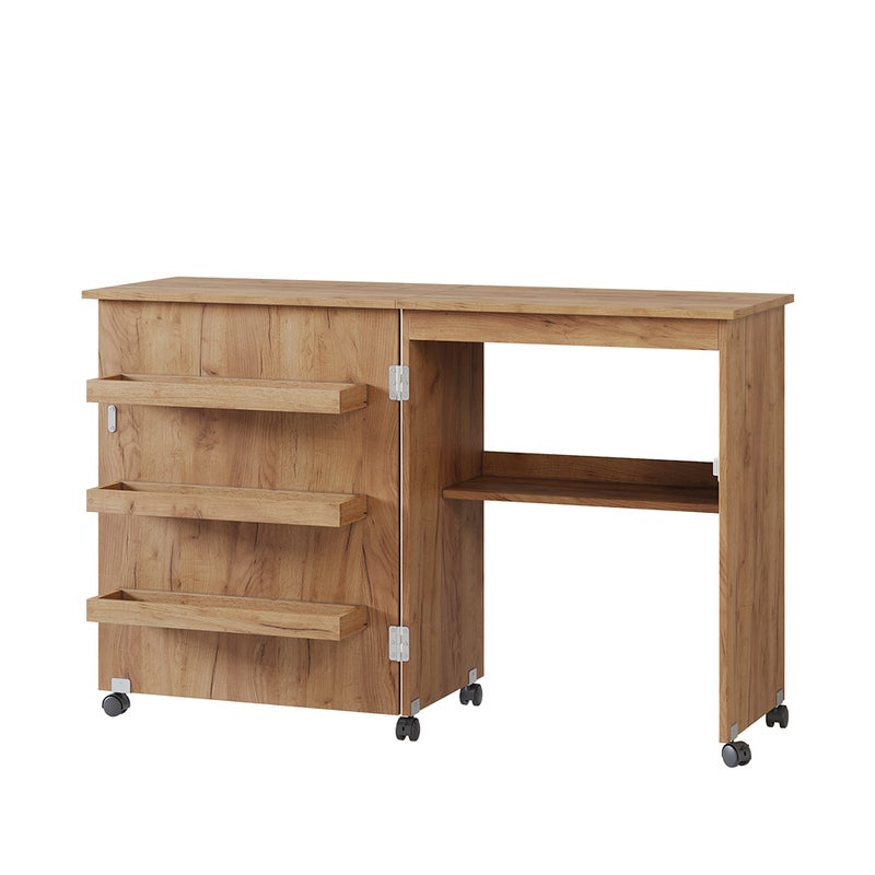 Vicco Stół do szycia Carmen, Dąb, 118 x 77.5 cm z 3 półkami