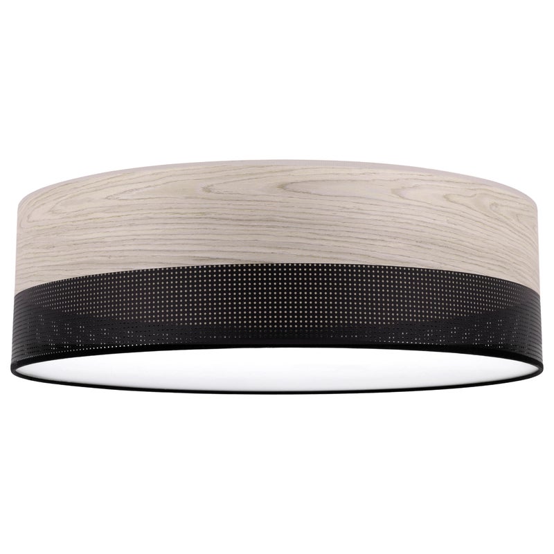 Lampa sufitowa wisząca Wood Plexi loft 1xE27 abażur 50cm dąb bielony Light Home LH