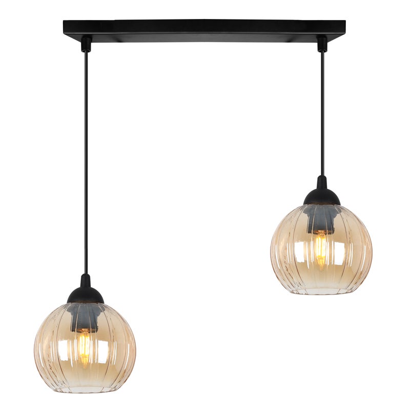 Lampa sufitowa wisząca pozioma Costa loft 2xE27 klosz kula miodowa Light Home LH