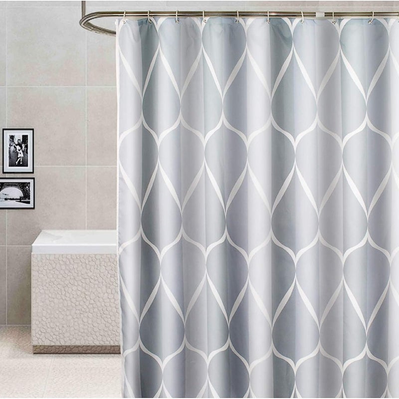 Zasłona prysznicowa 120x180 cm, wodoodporna, zmywalna, antypleśniowa, poliestrowa, szara