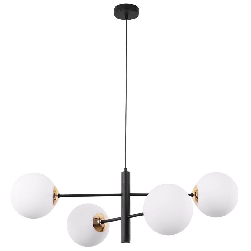 Lampa sufitowa wisząca VICENZA modern 4xE14 klosz okrągły złoty/biały Light Home LH