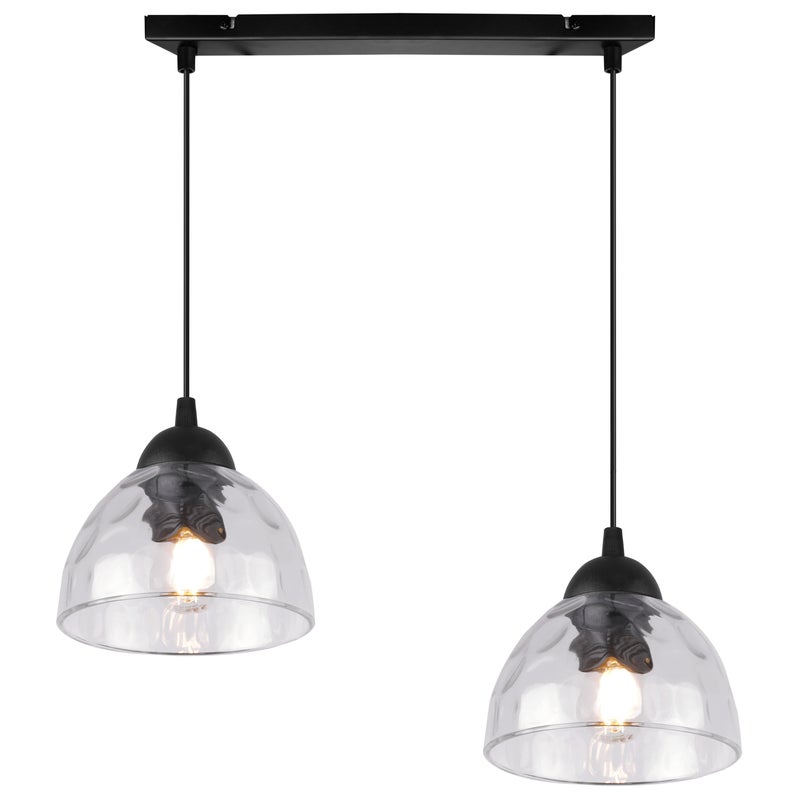 Lampa sufitowa wisząca Venice modern 2xE27 klosz półokrągły transparentny Light Home LH