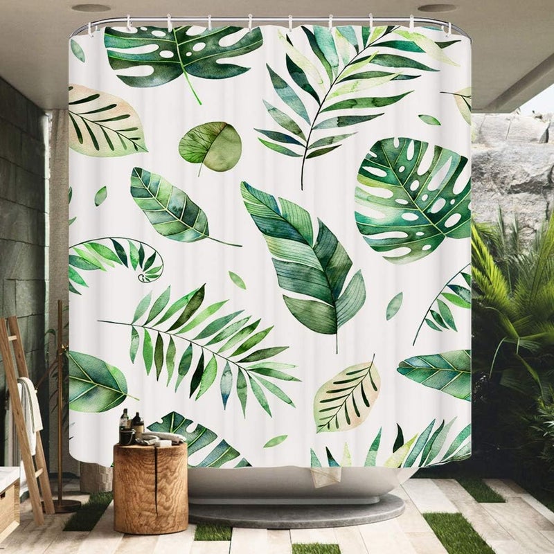 Zasłona prysznicowa 150x180 cm, wodoodporna, odporna na pleśń, z poliestru, z efektem 3D, z haczykami