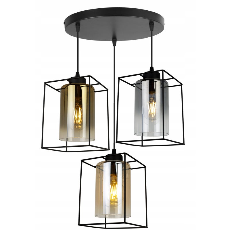 Lampa sufitowa wisząca modern 3xE27 klosz owalny multikolor Light Home LH