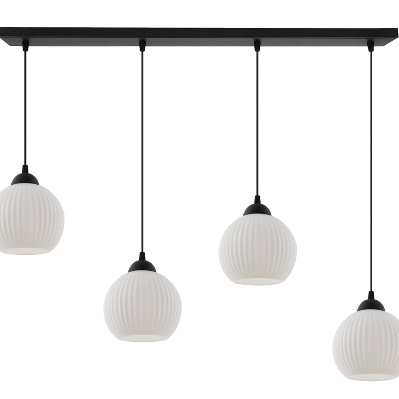 Lampa sufitowa wisząca Riffle loft 4xE27 klosz kula czarna/biała Light Home LH