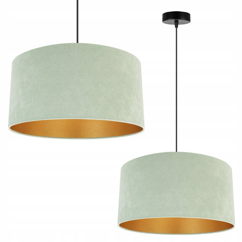 Lampa sufitowa wisząca modern 1xE27 klosz okrągły złoty/miętowy Light Home LH