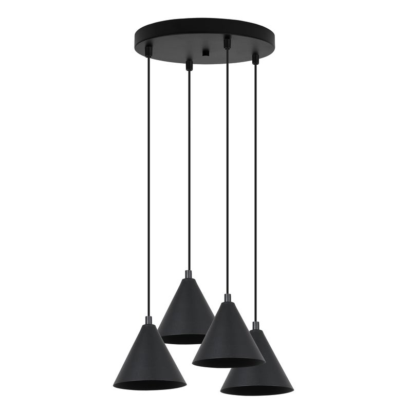 Lampa sufitowa wisząca Soho modern 4xE14 klosz stożek 14cm czarna Light Home LH