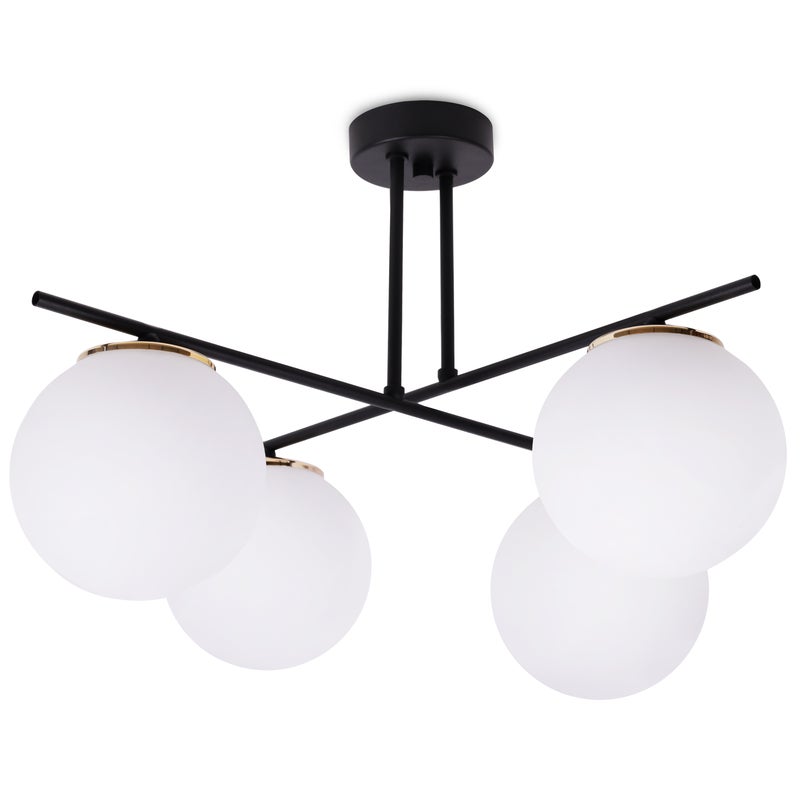 Lampa sufitowa wisząca modern 4xE27 klosz kula biała/złota Light Home LH