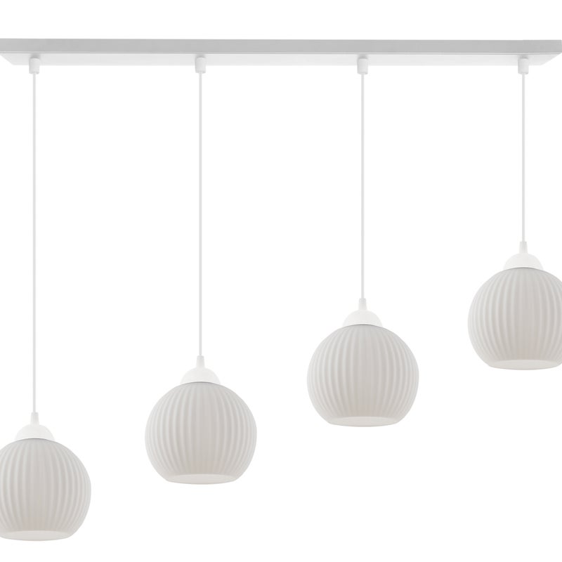 Lampa sufitowa wisząca Riffle loft 4xE27 klosz kula biała Light Home LH