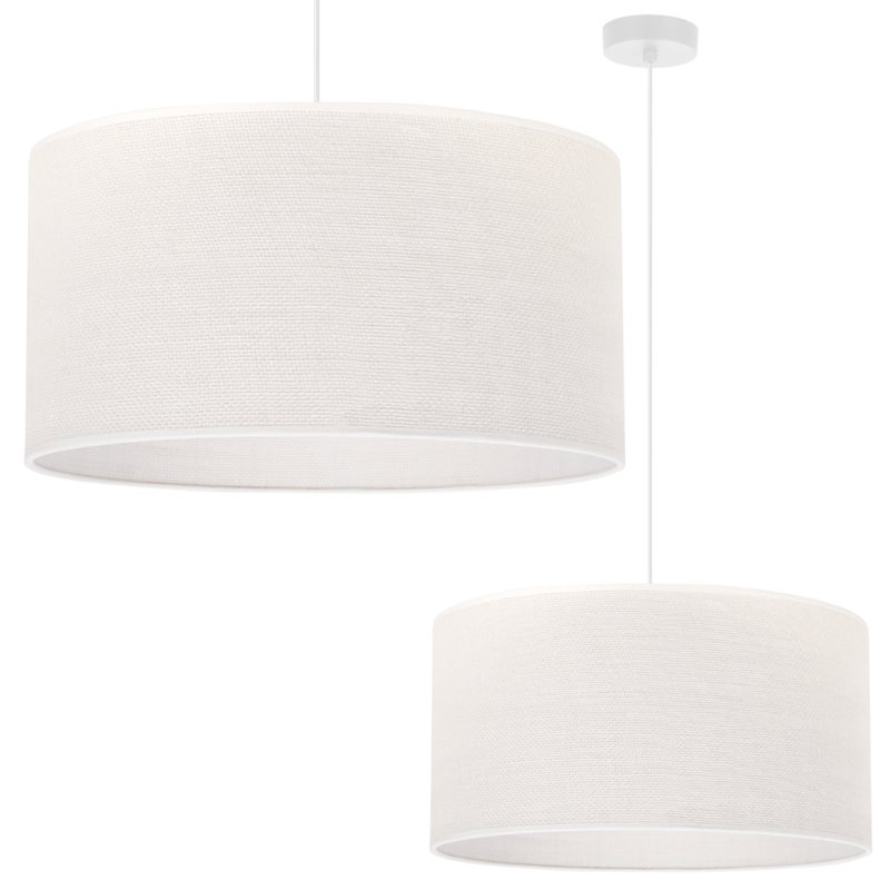 Lampa sufitowa wisząca Juta biała boho 1xE27 abażur okrągły 45cm biały Light Home LH