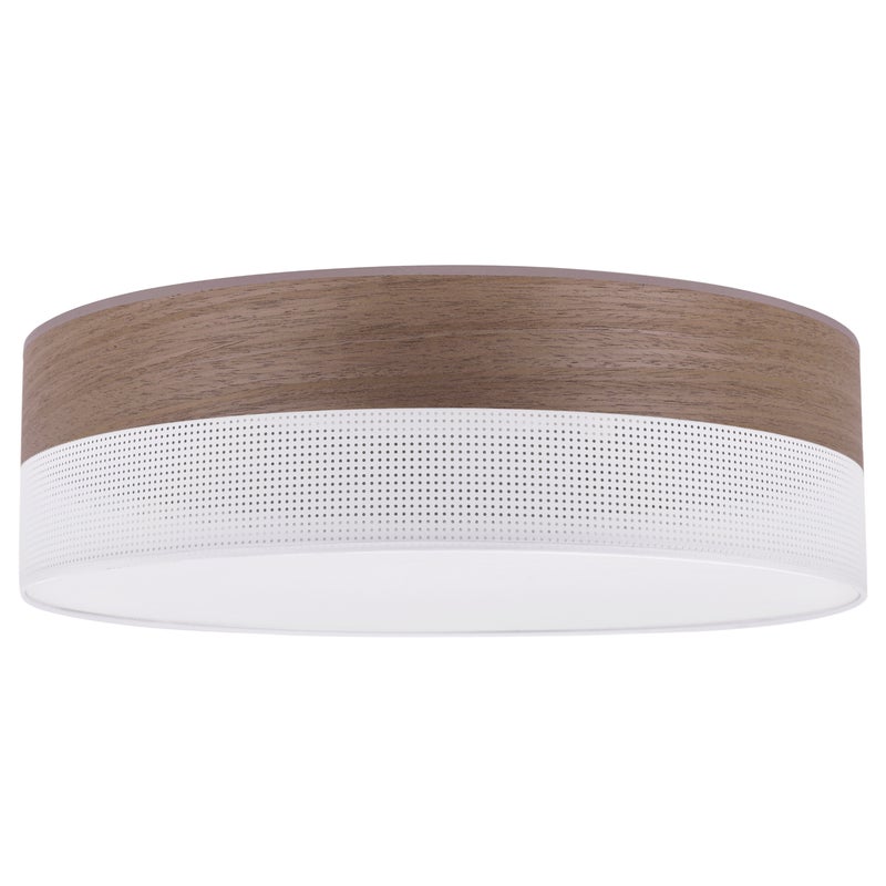 Lampa sufitowa wisząca Wood Plexi loft biała 1xE27 abażur 50cm orzech Light Home LH