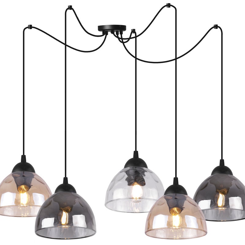 Lampa sufitowa wisząca Venice pająk classic 5xE27 klosz półokrągły różnokolorowy Light Home LH
