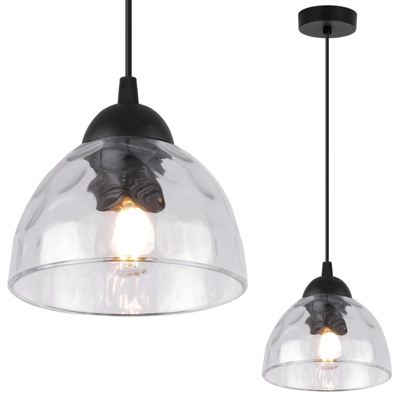 Lampa sufitowa wisząca Venice modern E27 klosz półokrągły bezbarwny Light Home LH